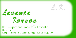 levente korsos business card